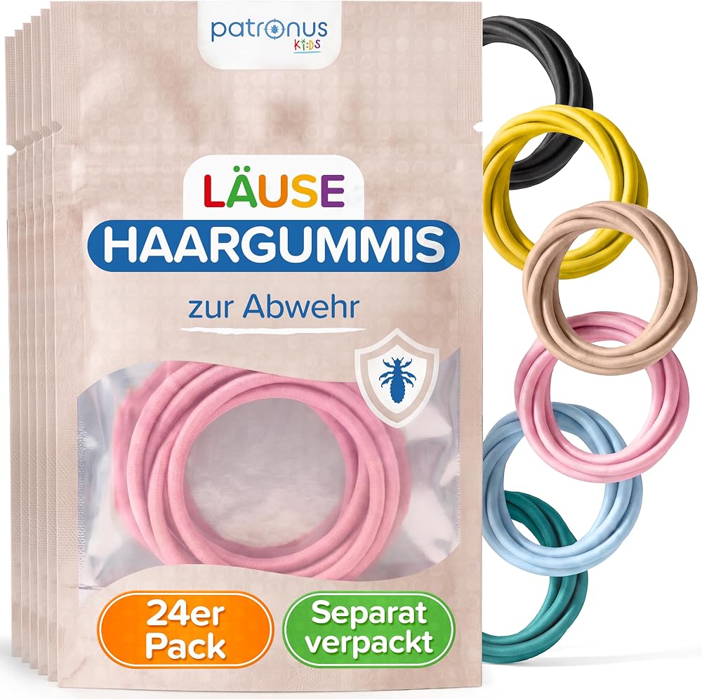 Anti-Lice Hair Ties with Essential Oils, 24 Pack