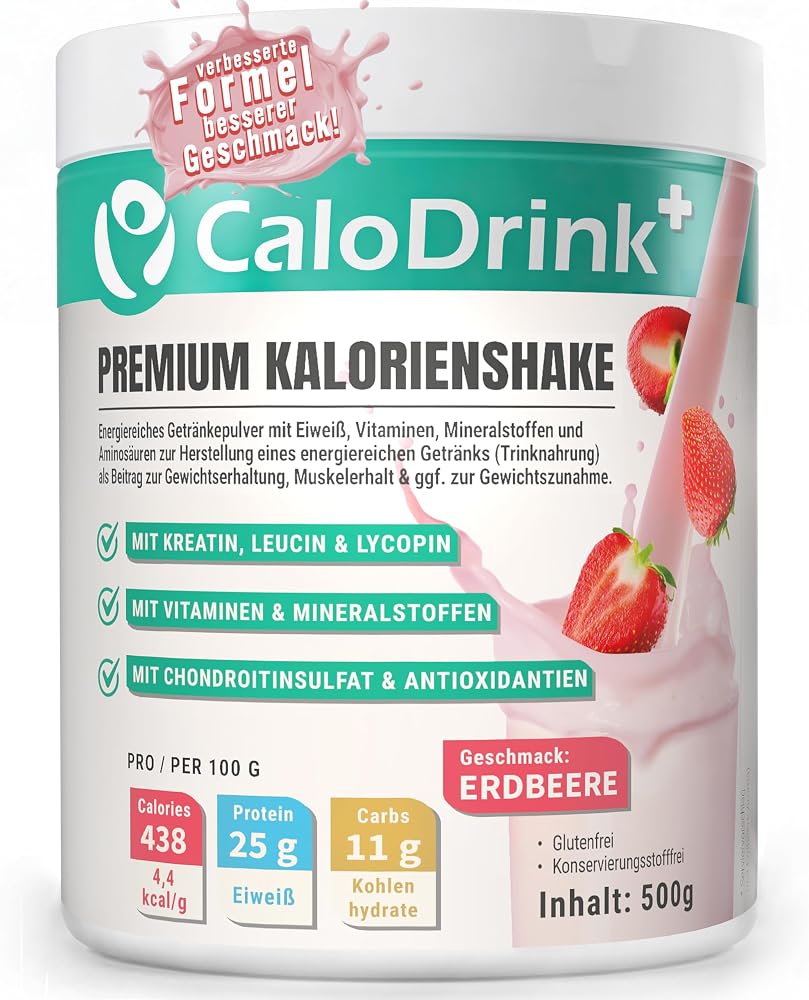 CaloDrink+ High-Calorie Nutrition Shake Strawberry, 500 g