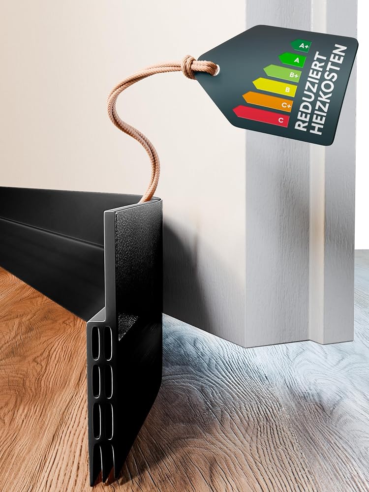 DOMAR Door Draught Excluder, 100 cm, Black