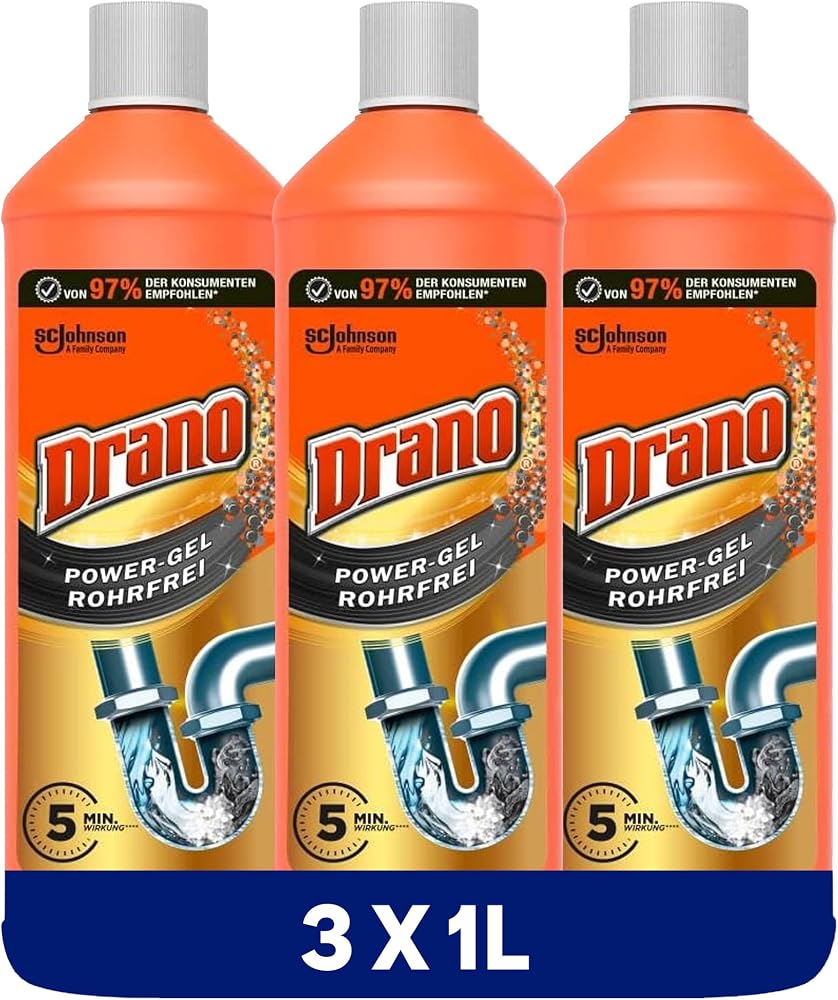 Drano Extra Strong Drain Cleaner, Pack of 3