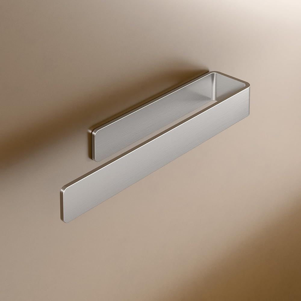 Towel Rail, Brushed Stainless Steel, 22 cm, No Drilling