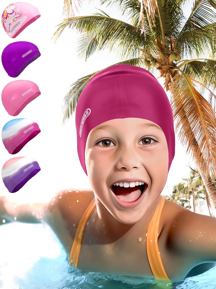 KIDVERSE Swim Cap for Girls
