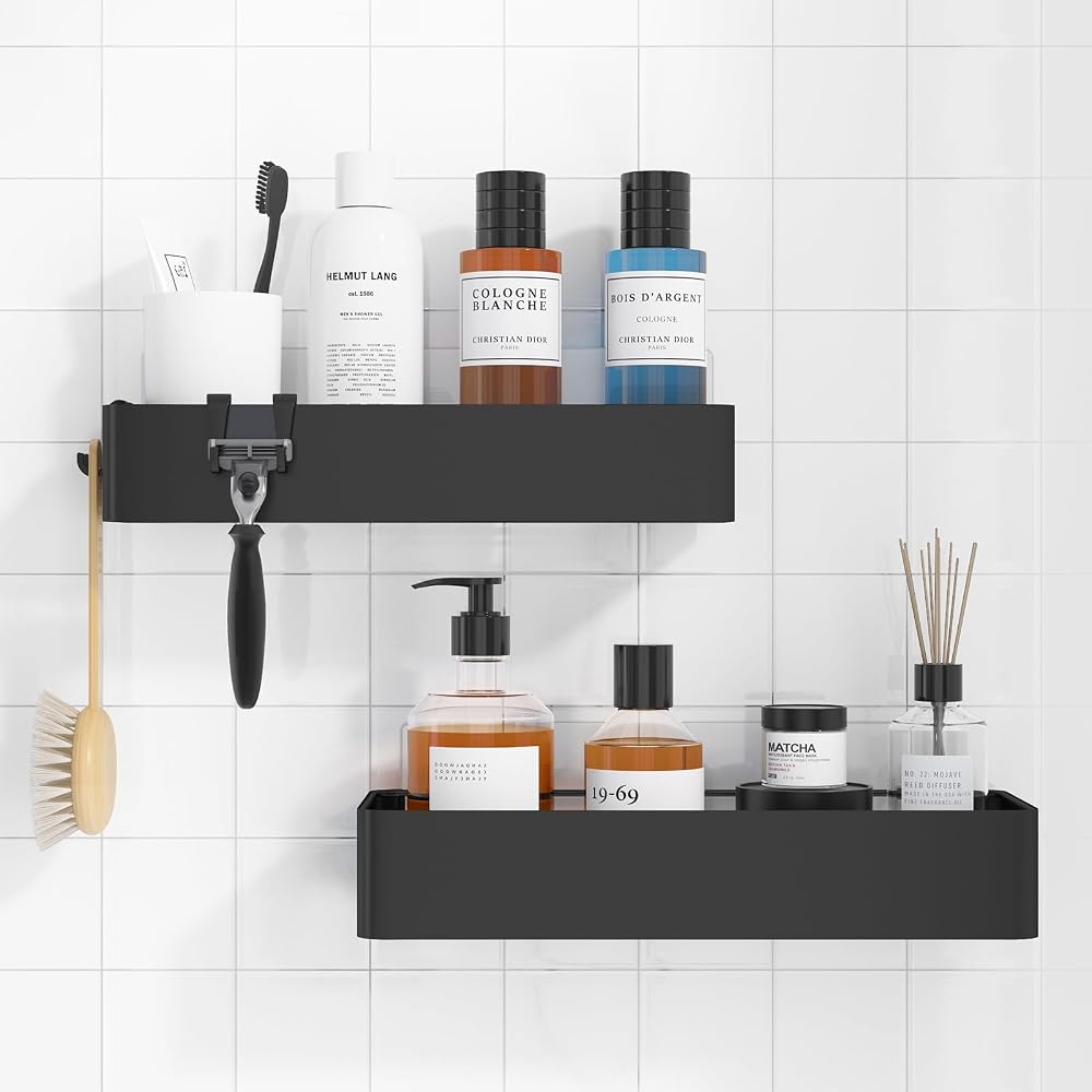 Kitsure Shower Caddy, 2-Pack, Black