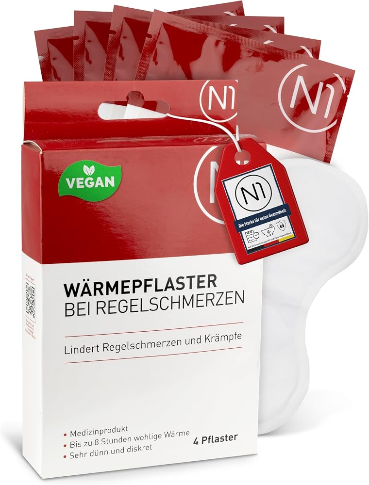 N1 Heat Patches for Menstrual Cramps, 4 Pack