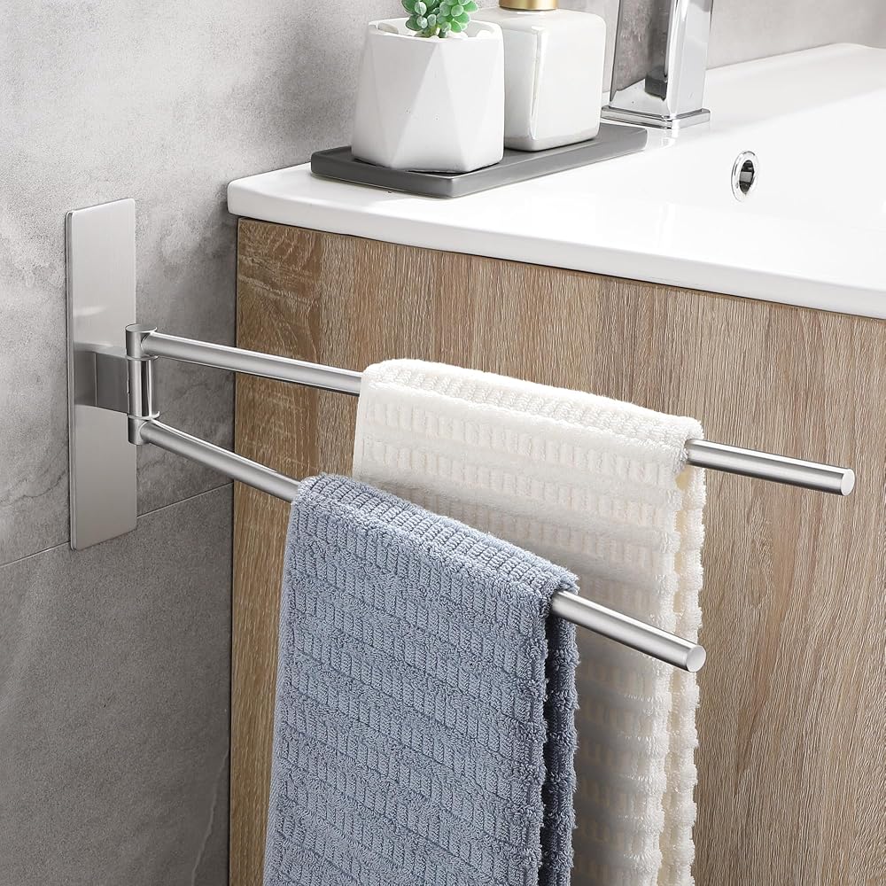 OETAMS Swivel Towel Rail, 180 Degrees, Silver