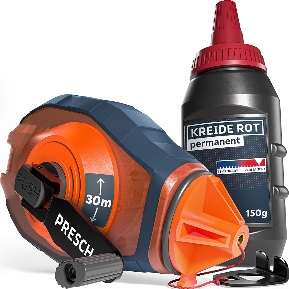 Presch Chalk Line, 30 m with Red Chalk
