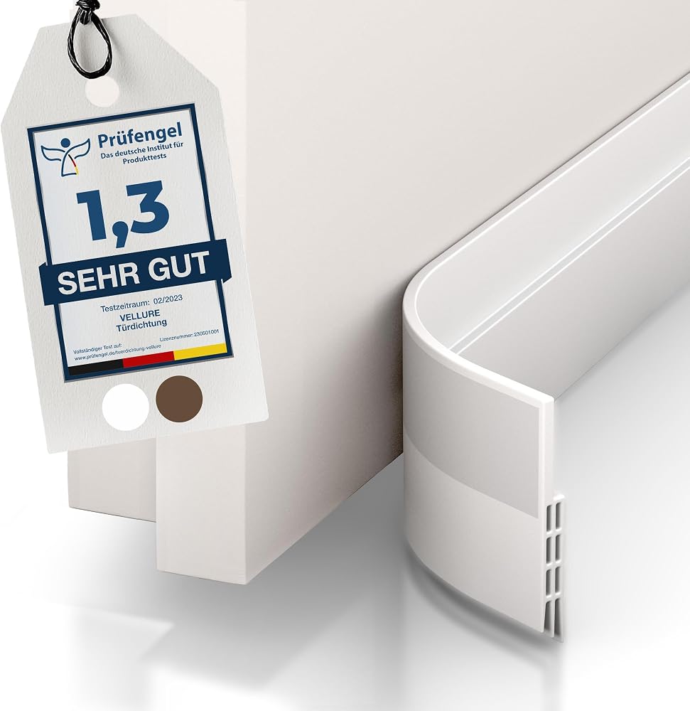 Vellure Premium Door Seal, Self-Adhesive, 5-Pack, White