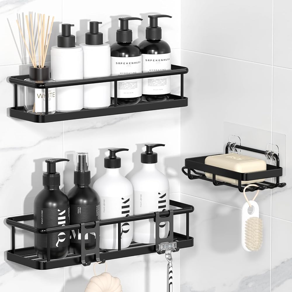 Yasonic Shower Shelf Set, 3 Pieces, No Drilling